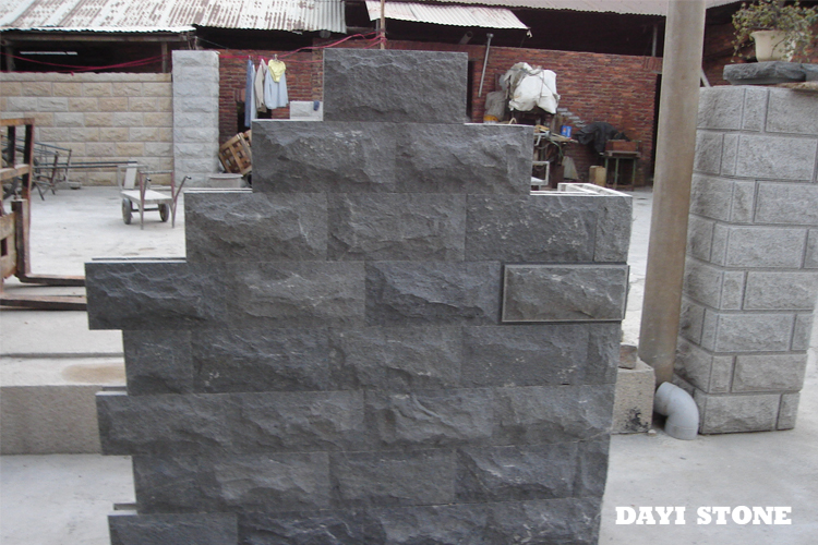 Wall Bricks Dark Grey Black Granite Stone Natural Split 40x20x20cm